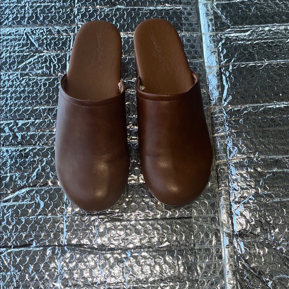 Universal Thread Brown Leather Clogs - image 1